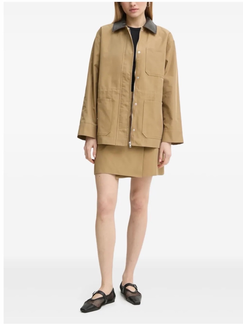 Day Birger et Mikkelsen Tailored Tan Mini Skirt with Button-Trim Details NWT - Picture 3 of 3